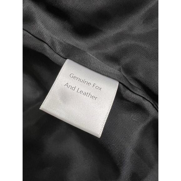 Linda Richards Genuine Fox Fur Leather Moto Jacket Zipper Coat Womens Size S - Picture 5 of 10